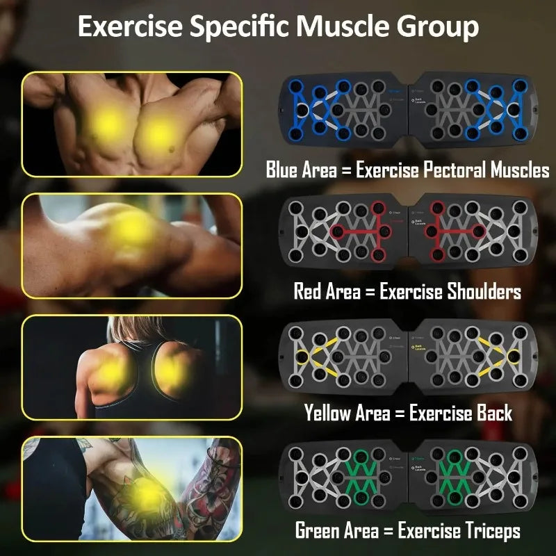 Foldable Push Up Board with Resistance Bands