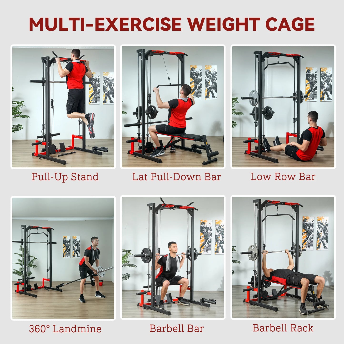 Multi-Function Power Cage with Lat Pull down