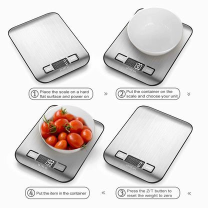 10kg Kitchen Digital Scale USB Charging LCD Display