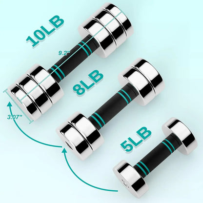Steel Adjustable Dumbbell Set Of 2, 5/10/15Lb Free Weights
