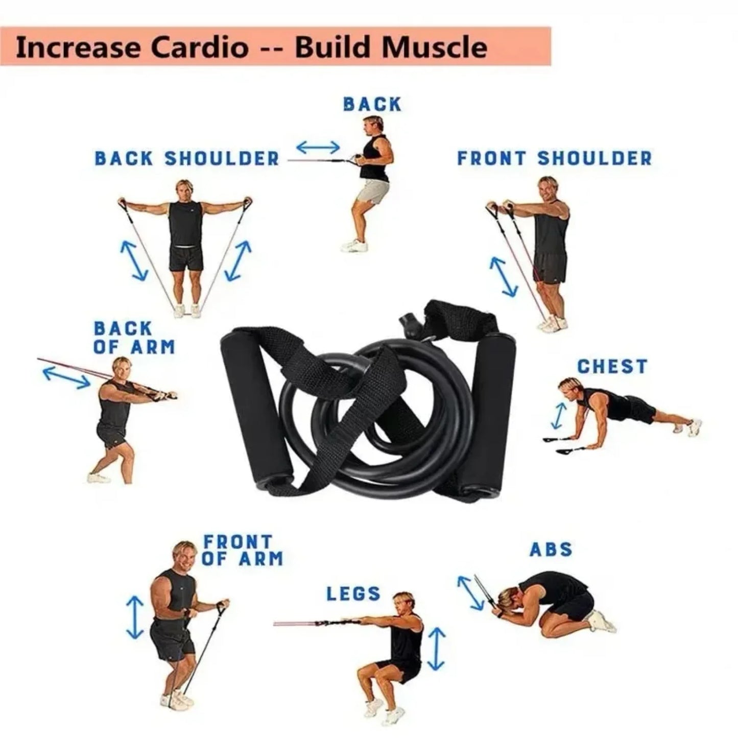 11pcs/set Fitness tension ropes