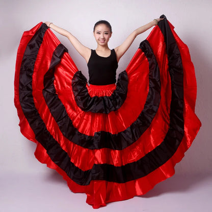 Gypsy Woman Spanish Flamenco Skirt Polyester Satin