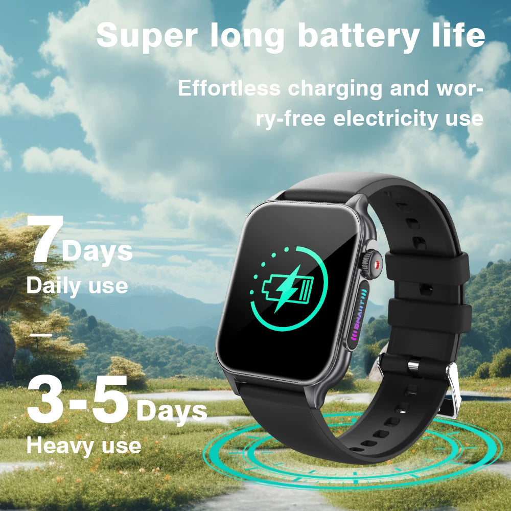 AOLON P6 1.96'' Amoled Smartwatch Men Health Monitoring IP68 Waterproof