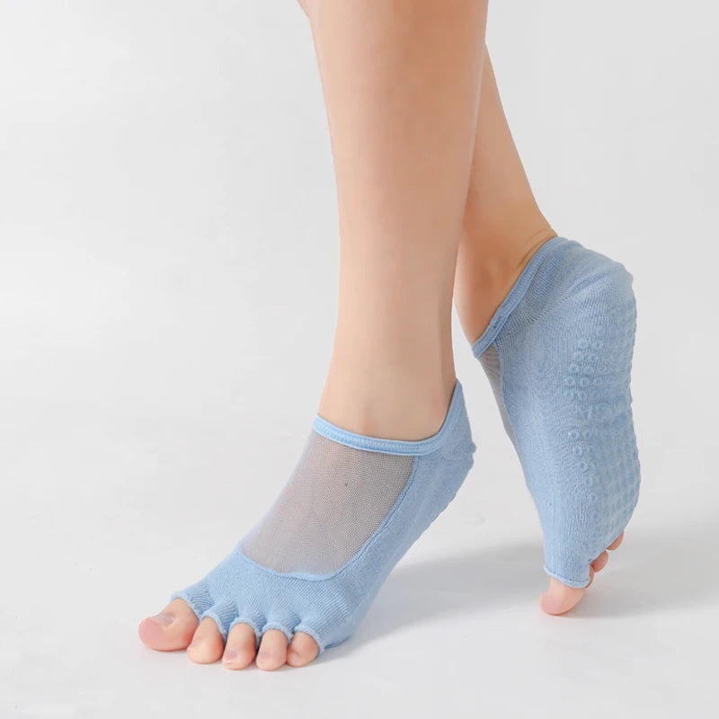 Women Open Toe Yoga Socks Cotton Anti-slip