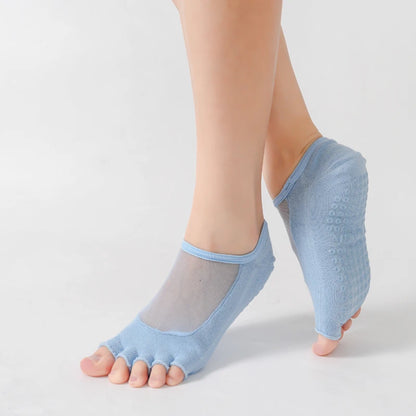 Women Open Toe Yoga Socks Cotton Anti-slip