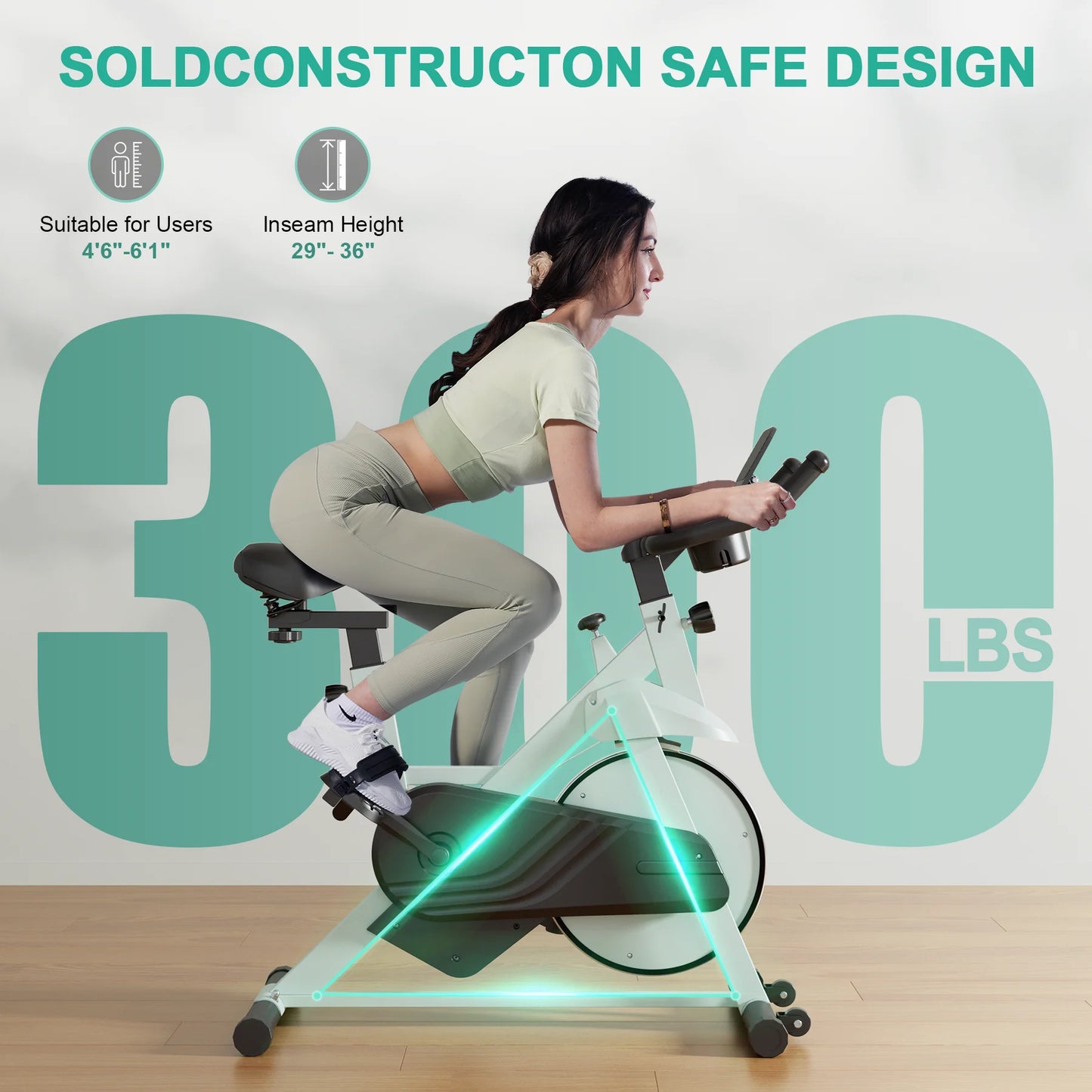 32-Level Magnetic Resistance Stationary Bike Low Noise