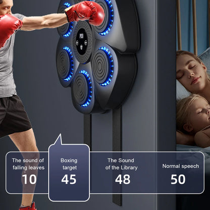 Adjustable Speed Workout Boxing Wall Pad RGB Light with Gloves