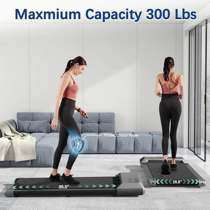 300lbs Treadmill 2.5HPmills Walking Pad LCD Digital Data Display