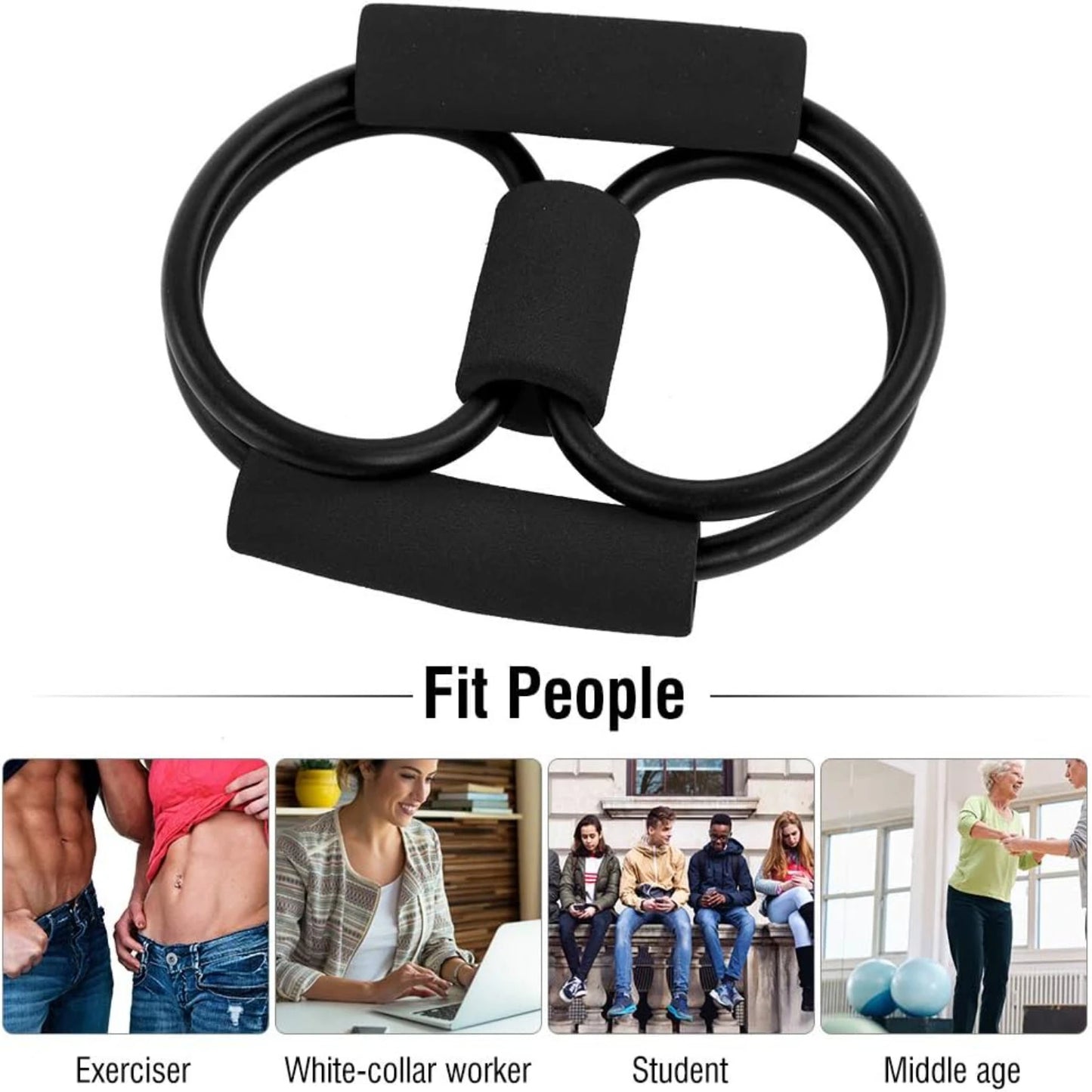 Durable Versatile Figure 8 flexible Rubber Resistance Band