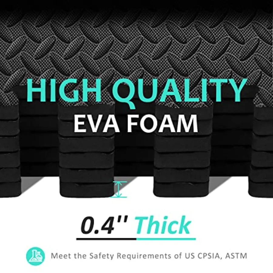 Interlocking EVA Foam Floor Tiles: 12, 24, 48 Piece Set 24'' x 24'' Non-Slip