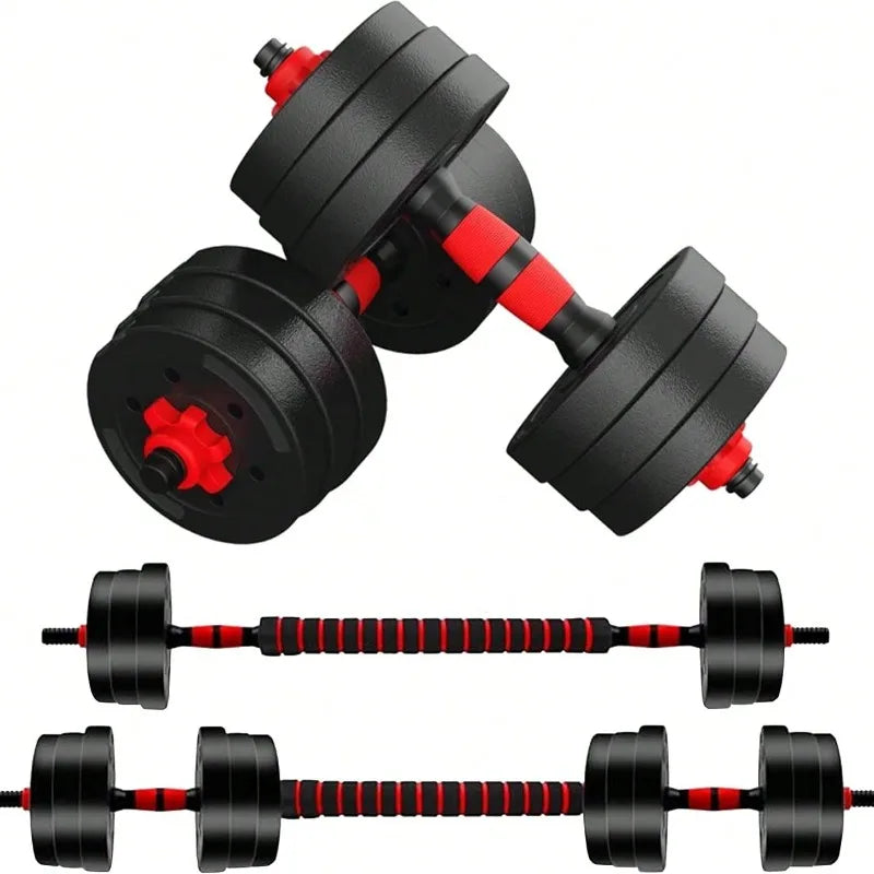 44lbs Adjustable Dumbbell Set, 3-in-1 Free Weight Barbell