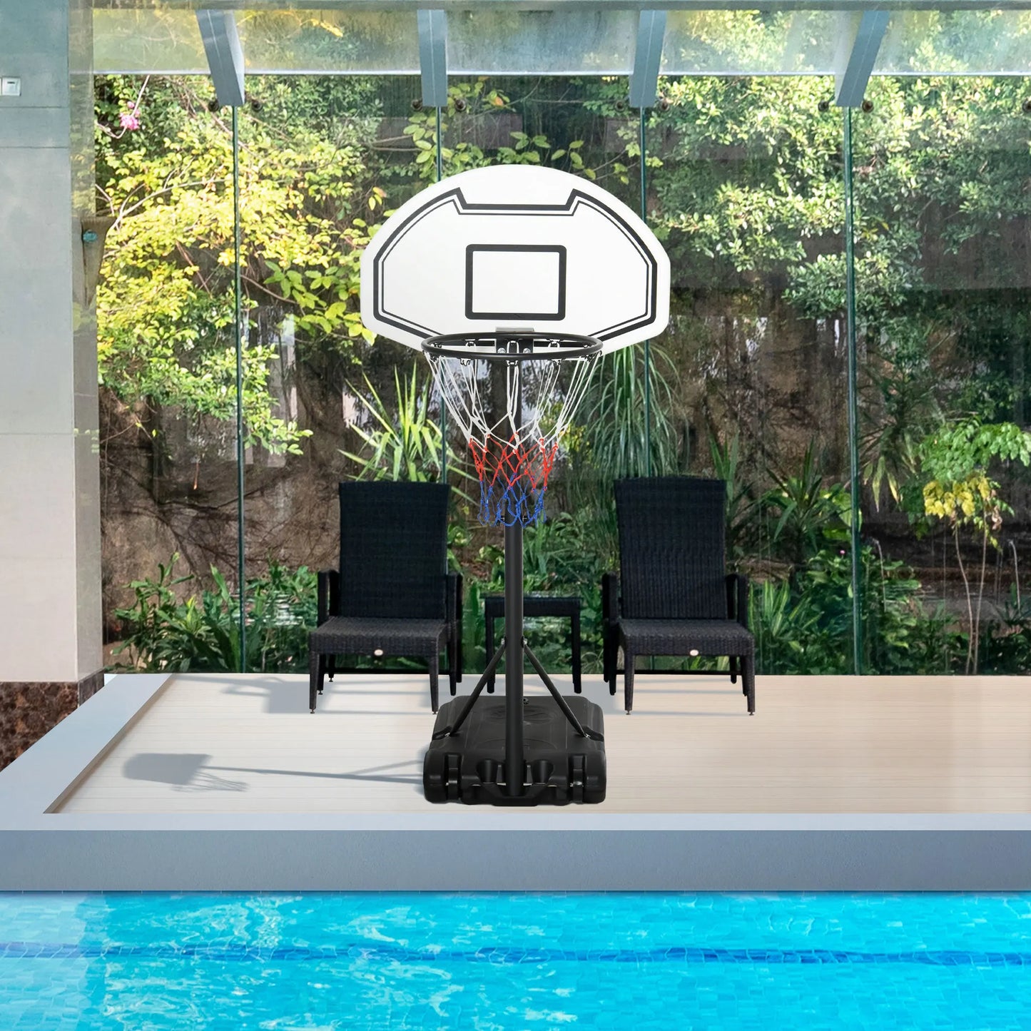 Outdoor Basketball Hoop System Pool Water Adjustable