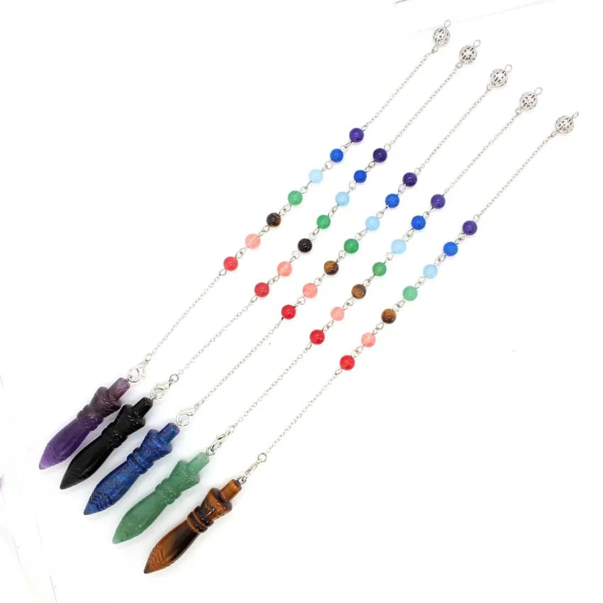 Natural Healing Crystal Quartz Reiki Pendulum Pendant