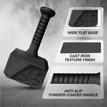 Hammer Kettlebells 15, 25, 35 lbs - Cast Iron Weights Anti Slip