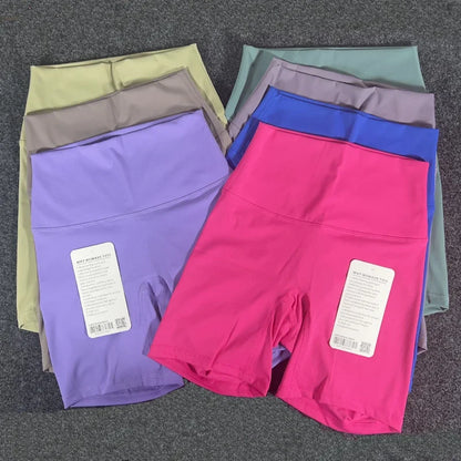 Women's sports shorts, high waist pockets