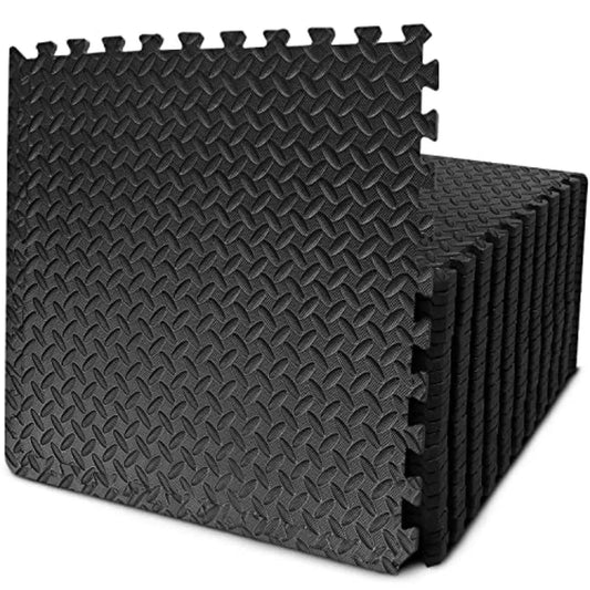 Interlocking EVA Foam Floor Tiles: 12, 24, 48 Piece Set 24'' x 24'' Non-Slip