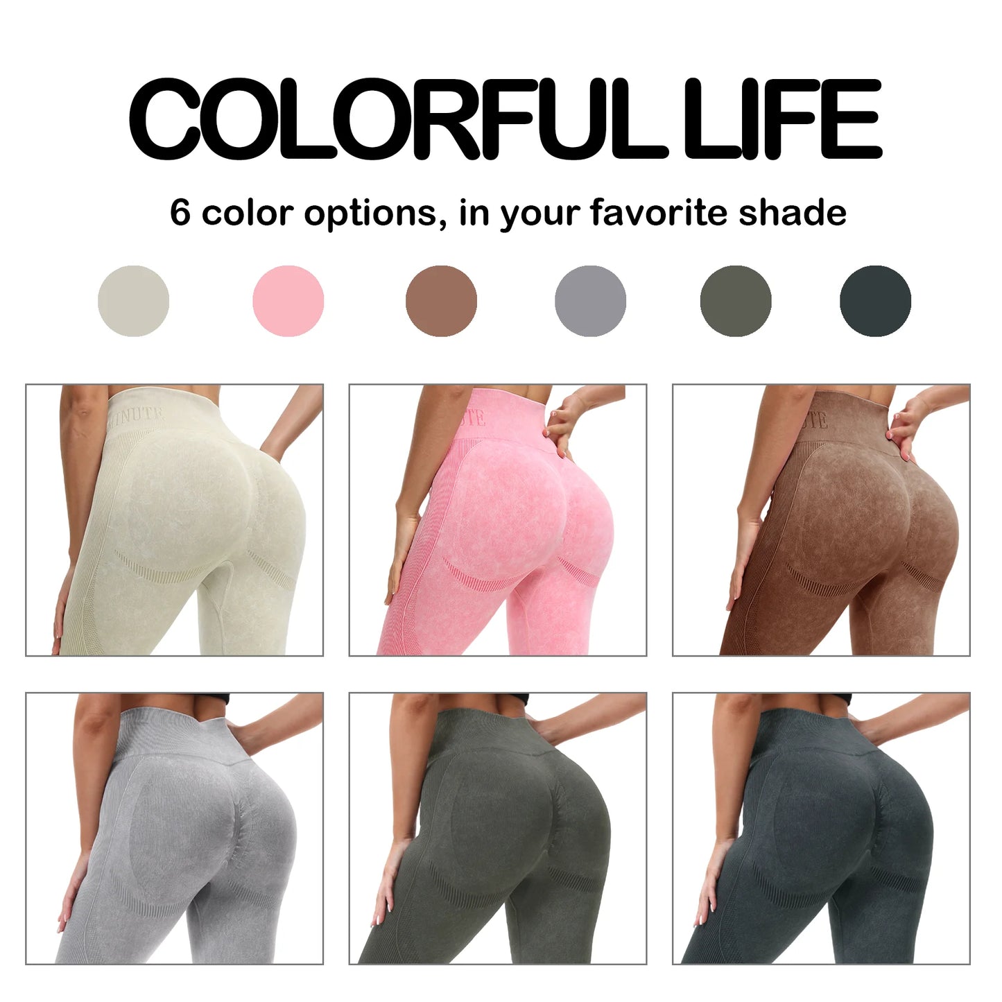 2 Pack Women's High Waisted Sexy Butt Lifting Leggings