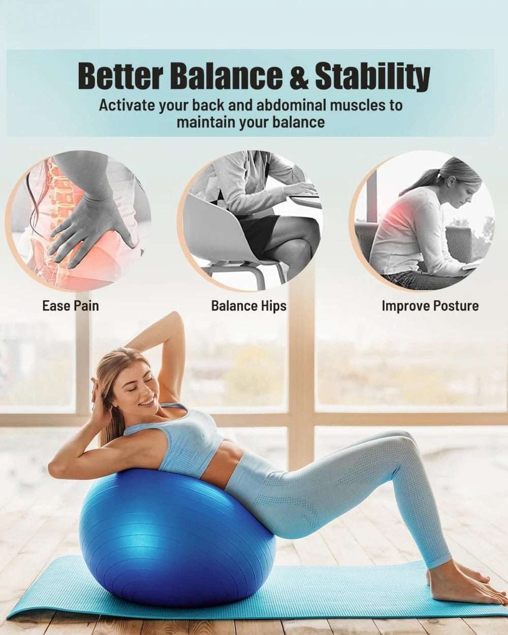 Yoga Ball Workout Ball, Explosion-proof Anti-Slip
