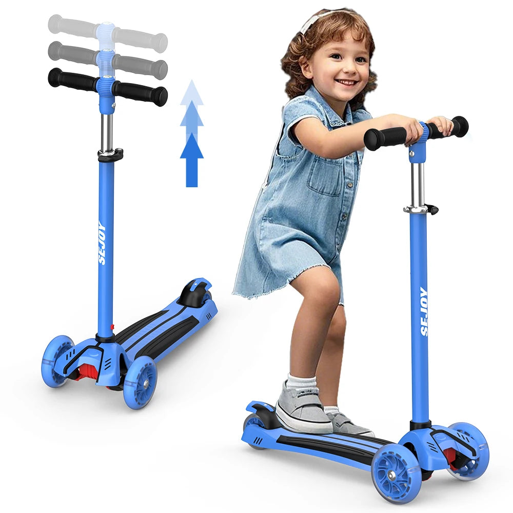 Scooter 2-8 Years with LED Wheels Adjustable Height Foldable