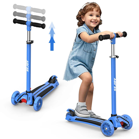 Scooter 2-8 Years with LED Wheels Adjustable Height Foldable
