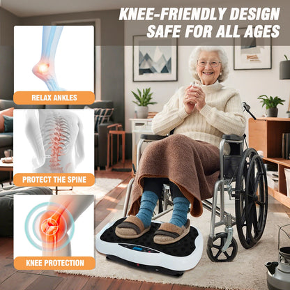 Full-Body Vibration Plate 330lbs Resistance Bands Remote Control