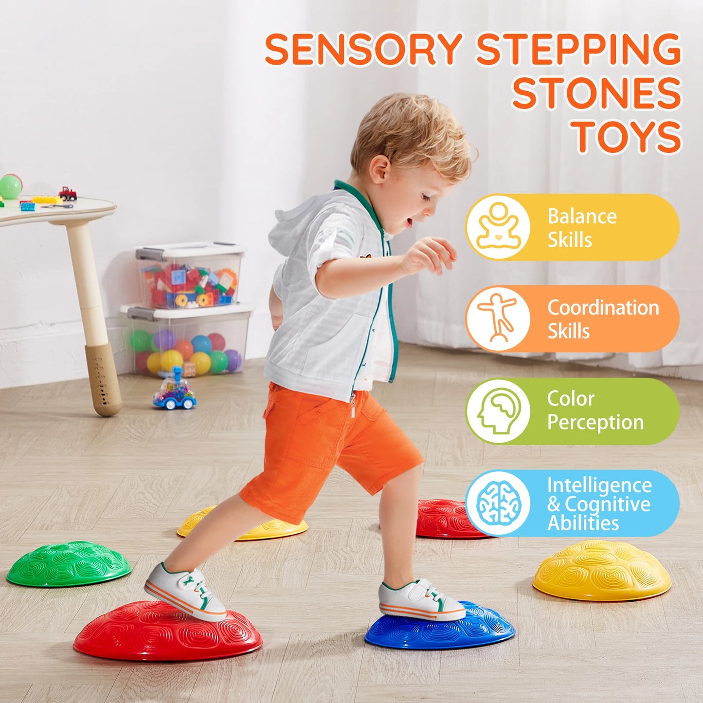 SucceBuy 6 PCS Kids Turtle Balance Stepping Stones