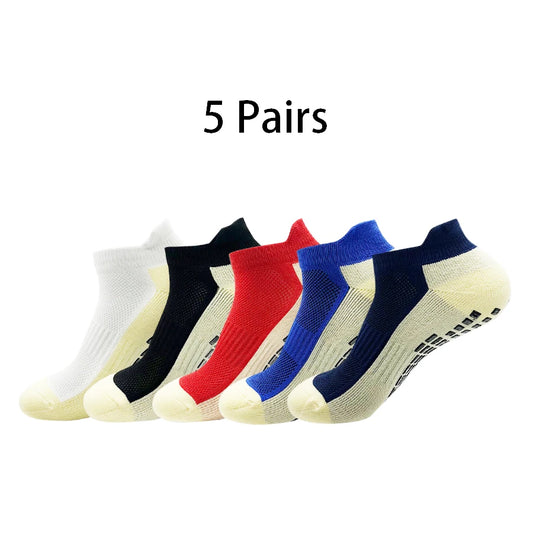 5 Pairs Short Men Women Anti-slip Football Socks