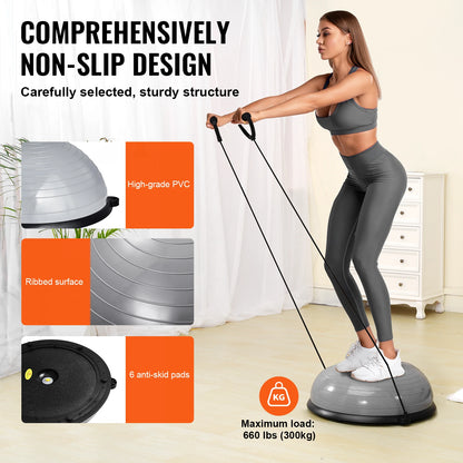 23/26 inch Half Ball Trainer 660lbs Capacity with Resistance Bands