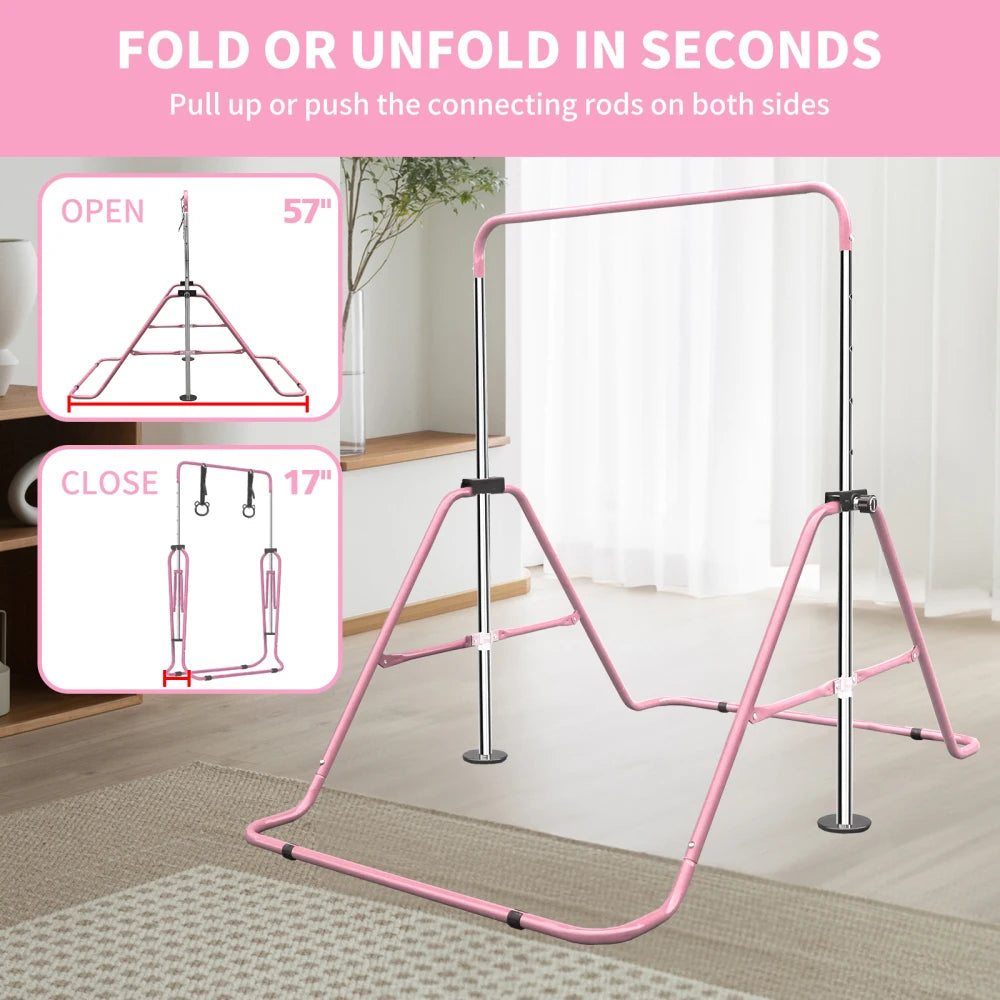 Expandable Gymnastics Bar for Kids - Height Adjustable