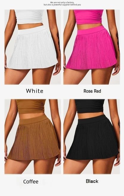 Women's fashion 2-in-1 golf tennis skirt pleated