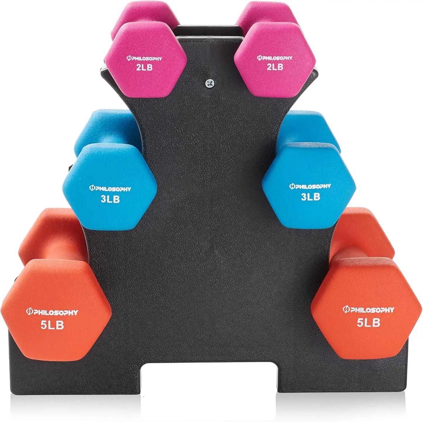 Neoprene Dumbbell Hand Weights, Set Of 6 With Stand