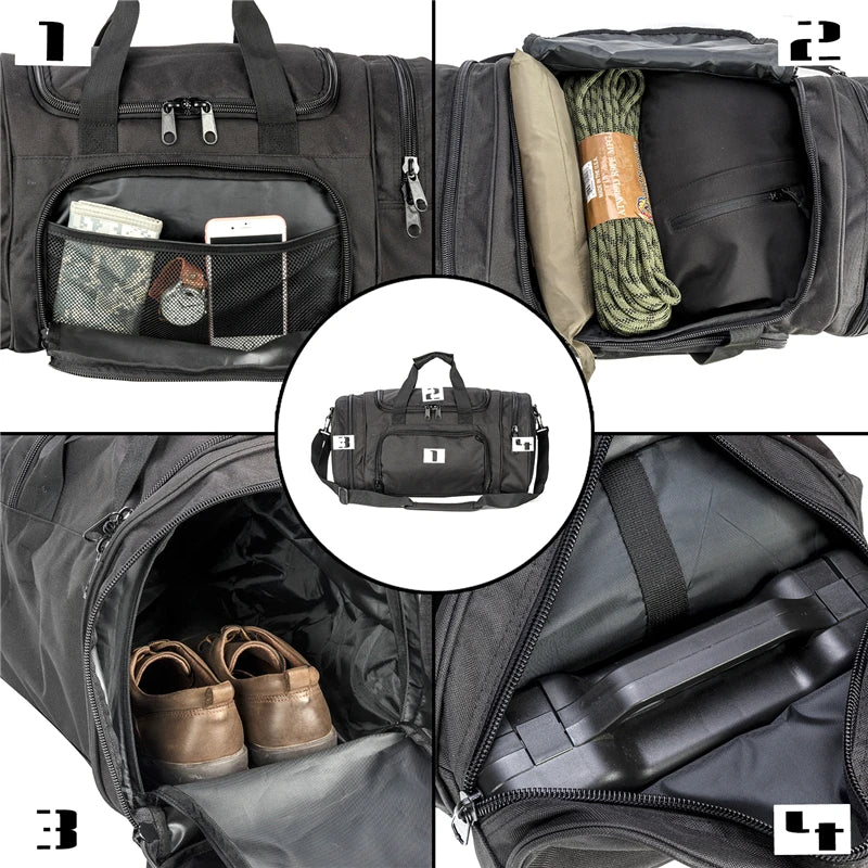 Military Tactical Travel Bag Outdoor Shoes Compartment
