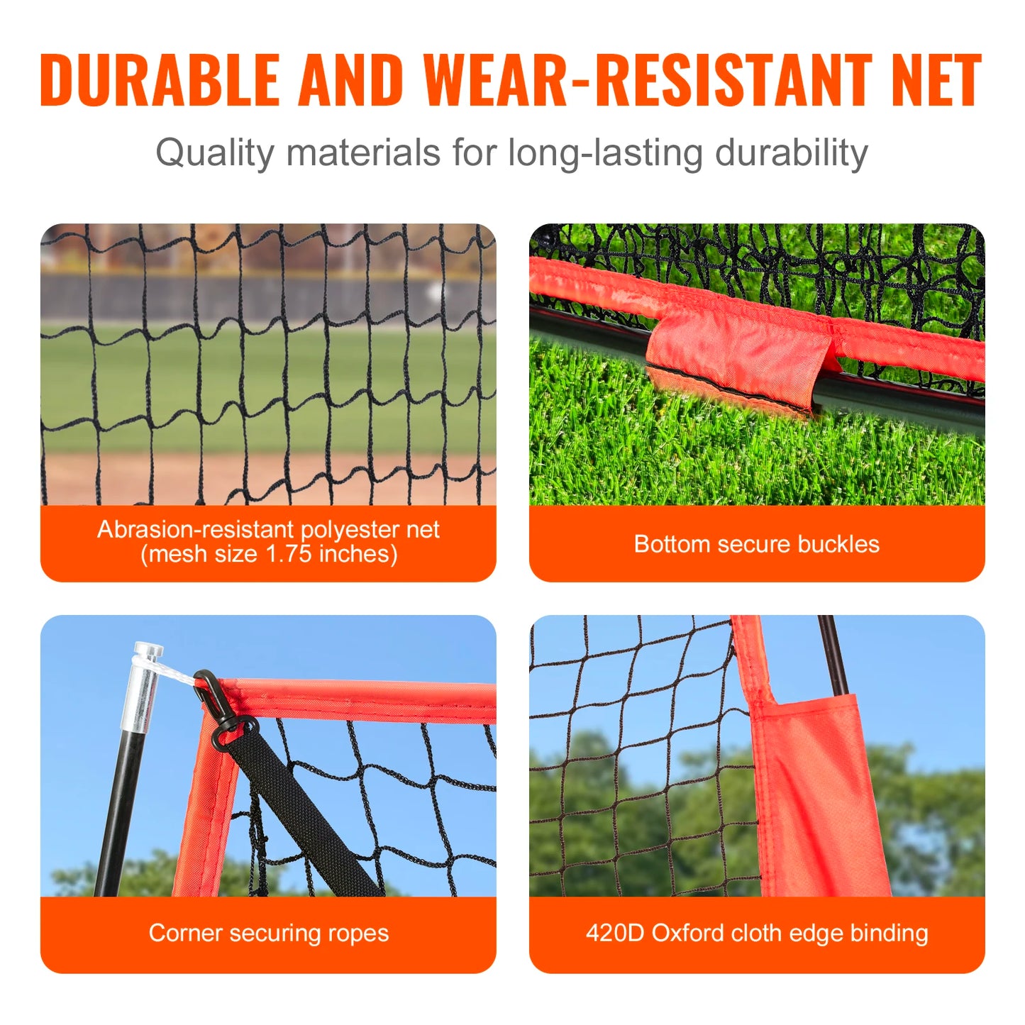 SucceBuy 7ft x 7ft Portable Baseball Softball Practice Training Net