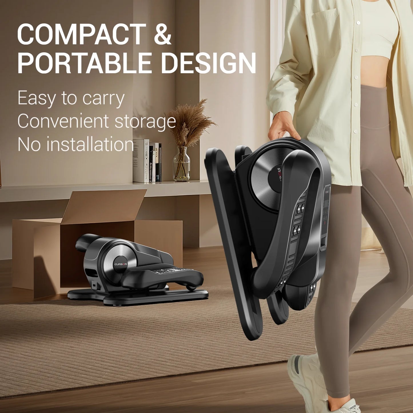 Compact Electric Elliptical Machine with Remote, 12-Speed