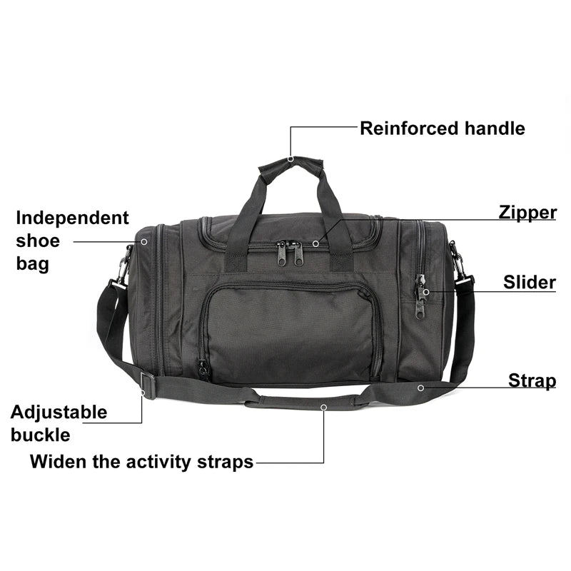 Military Tactical Travel Bag Outdoor Shoes Compartment