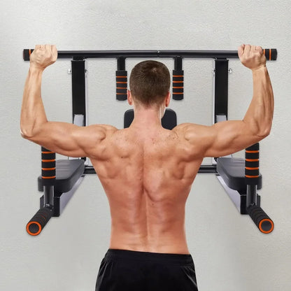 Multi-grip Wall Mount Pull-up Bar Dip Station
