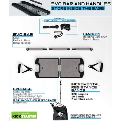 All in One   Resistance Bands, Base Holds  Bar
