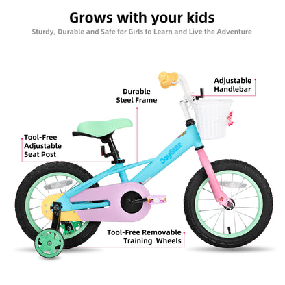 JOYSTAR 12 14 16 Inch Kids Bike 33-53 Inch, Bike with Training Wheels