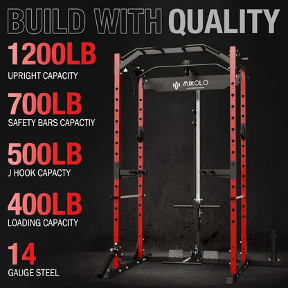 1200lbs Capacity Workout Cage with More Training Attachments
