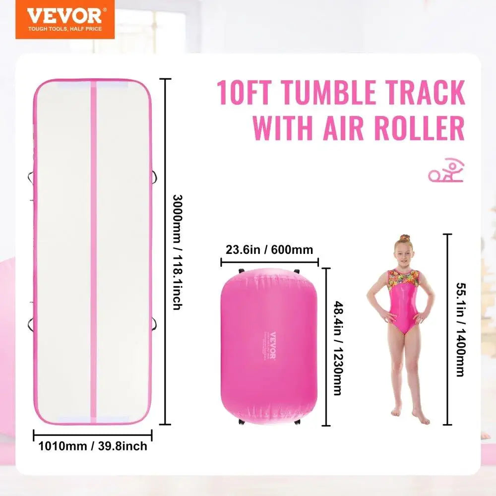 Inflatable Mat and Roller Barrel with Electric Pump