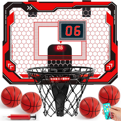 Mini Indoor Basketball Hoop Light Up Over The Door Basket