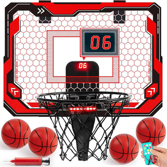 Mini Indoor Basketball Hoop Light Up Over The Door Basket
