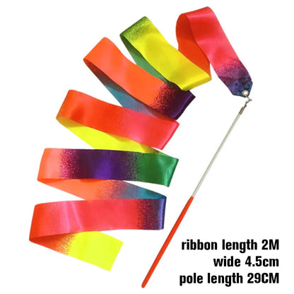 2M Rhythmic Dance Ribbon Rainbow Stick