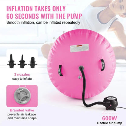 Inflatable Mat and Roller Barrel with Electric Pump