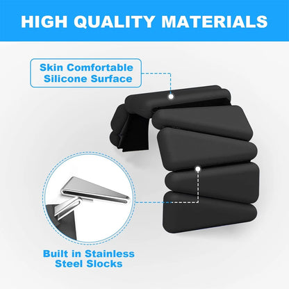 1Pair 2-4lbs Adjustable Wrist Ankle Weights - Silicone Strength