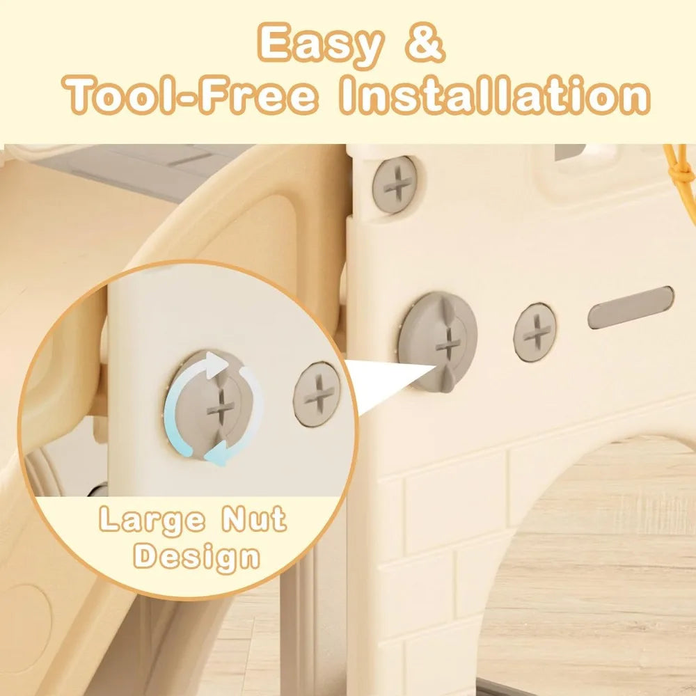 5 in 1 Toddler Slide, Indoor Outdoor Playset Age 1-3