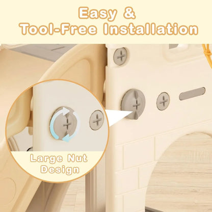 5 in 1 Toddler Slide, Indoor Outdoor Playset Age 1-3