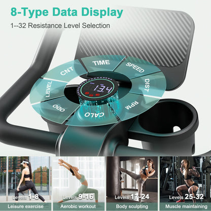 32-Level Magnetic Resistance Stationary Bike Low Noise