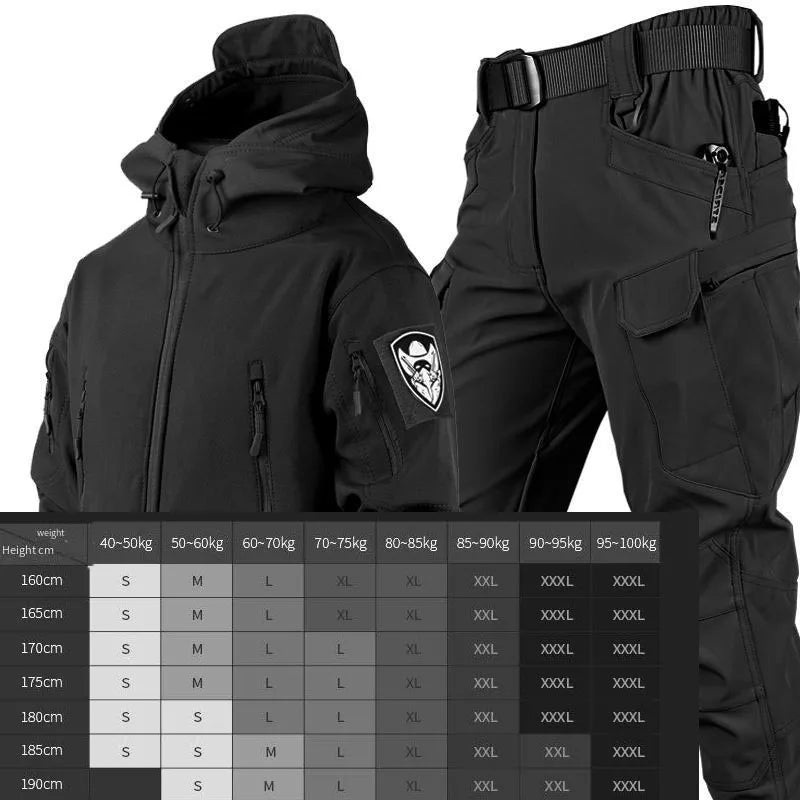 Outdoor Tactical Thickened Coat Soft Shell set