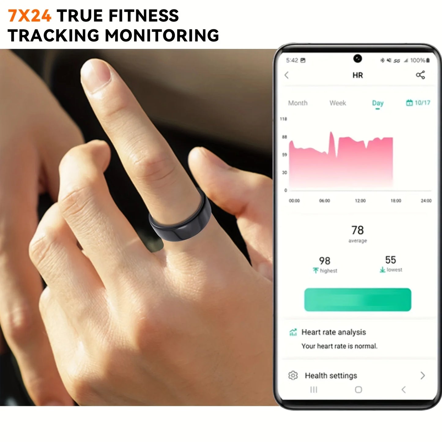 2025 Smart Ring Heart Rate Blood Pressure Sleep Monitoring